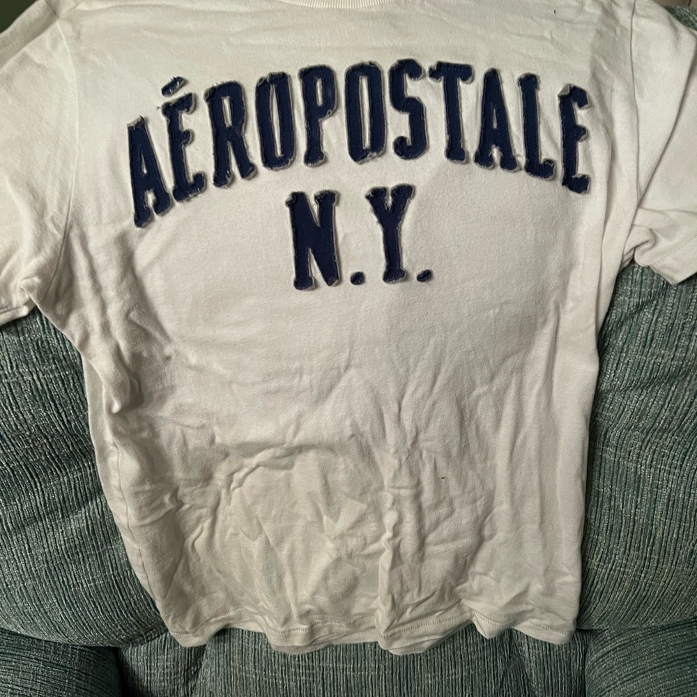 White/ with Navy lettering -Aeropostale small boys Tshirt